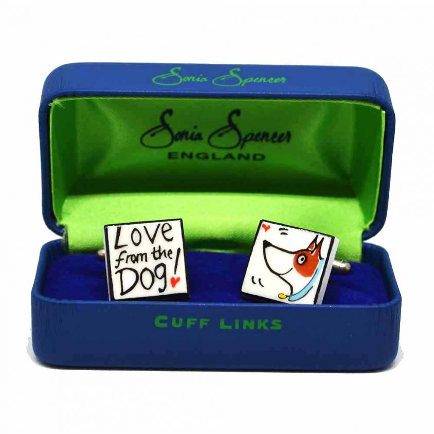 Love from the Dog with Blue Collar Cufflinks by Sonia Spencer