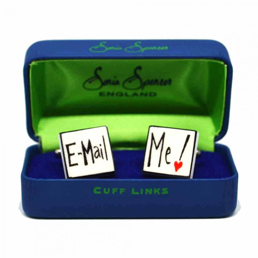 Email Me Cufflinks by Sonia Spencer