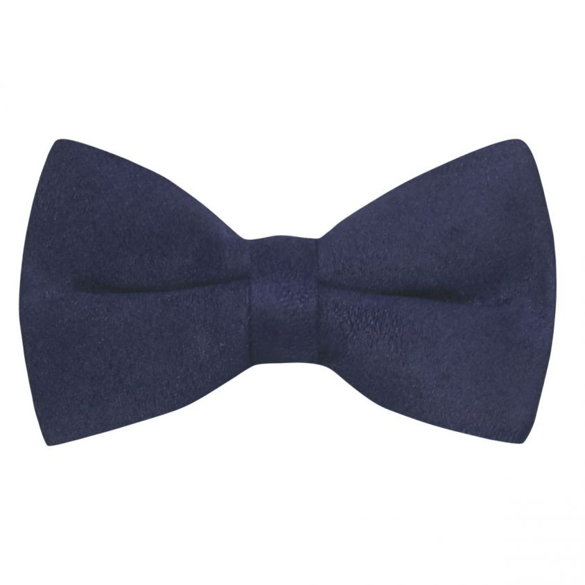 Navy Blue Suede Bow Tie