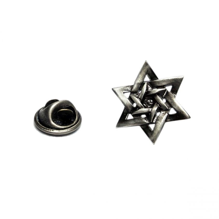Star of David Jewish Religion Pewter Lapel Pin