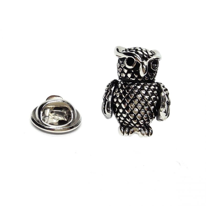 Owl Pewter Lapel Pin