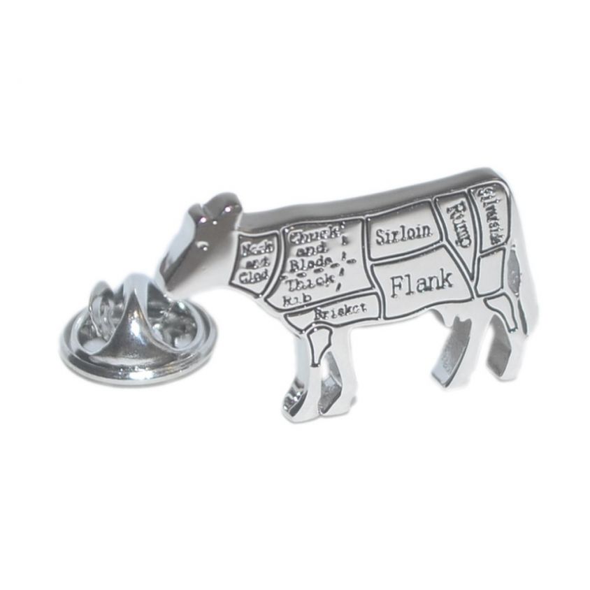 Butchers Cuts of Beef Cow Lapel Pin
