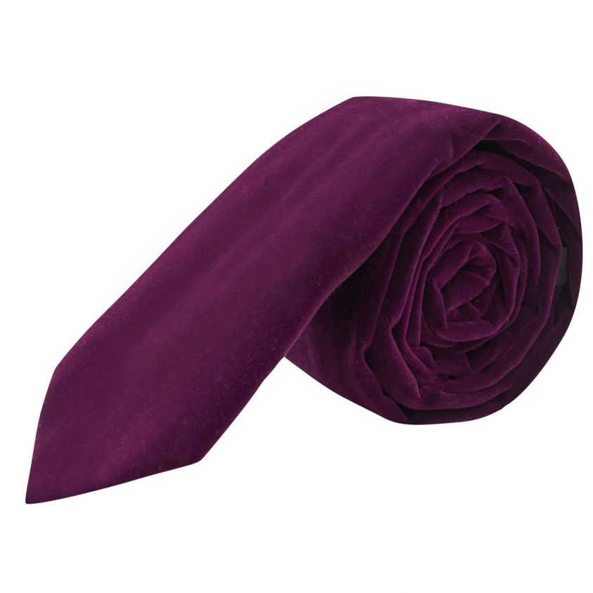 Aubergine Purple Velvet Tie