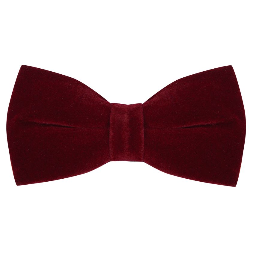 Bordeaux Red Velvet Bow Tie