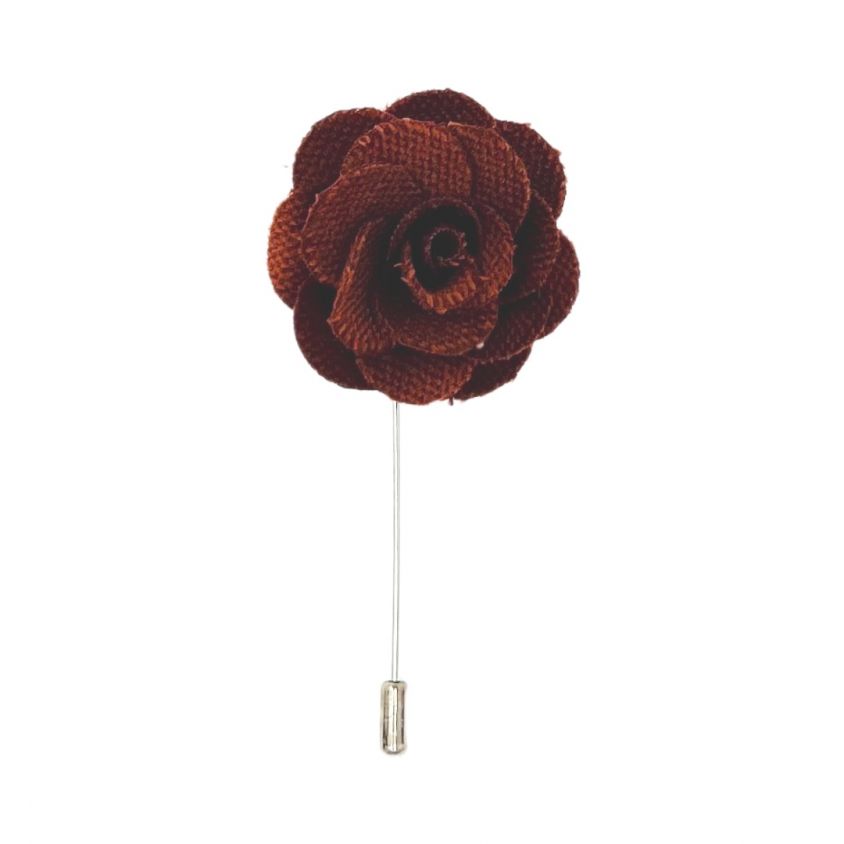 Bronze Velvet Flower/Rose Lapel Pin