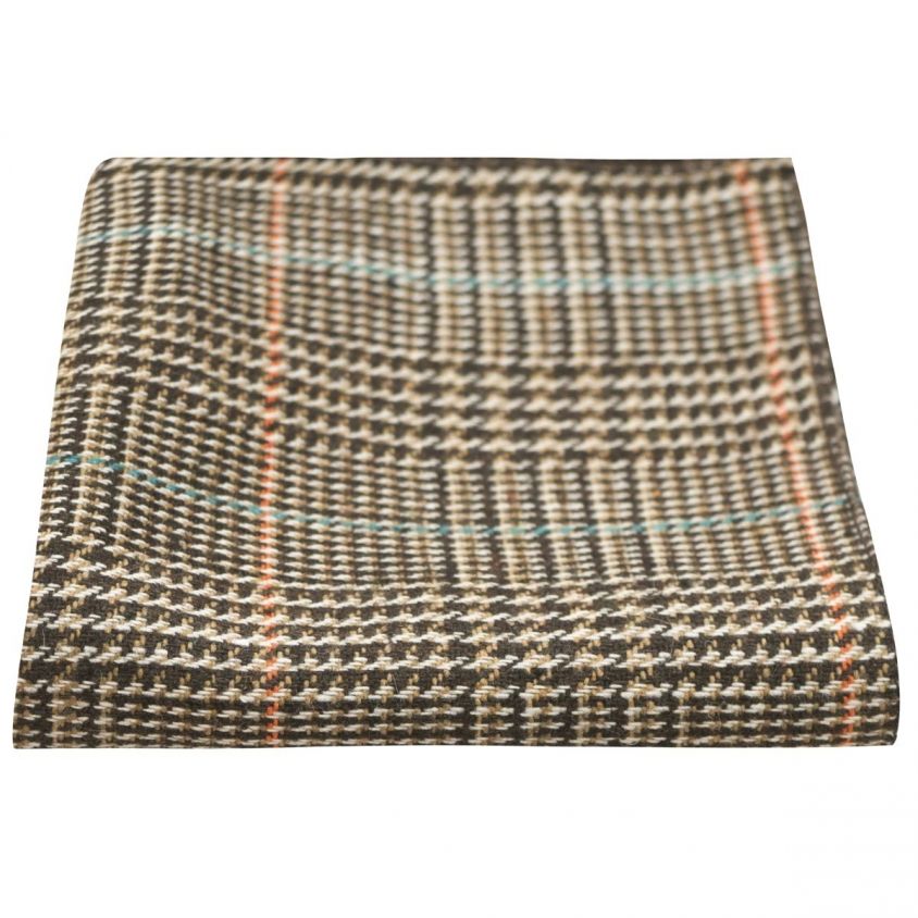 Brown & White Dogtooth Pocket Square
