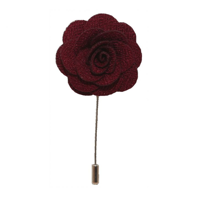 Burgundy Flower/Rose Lapel Pin