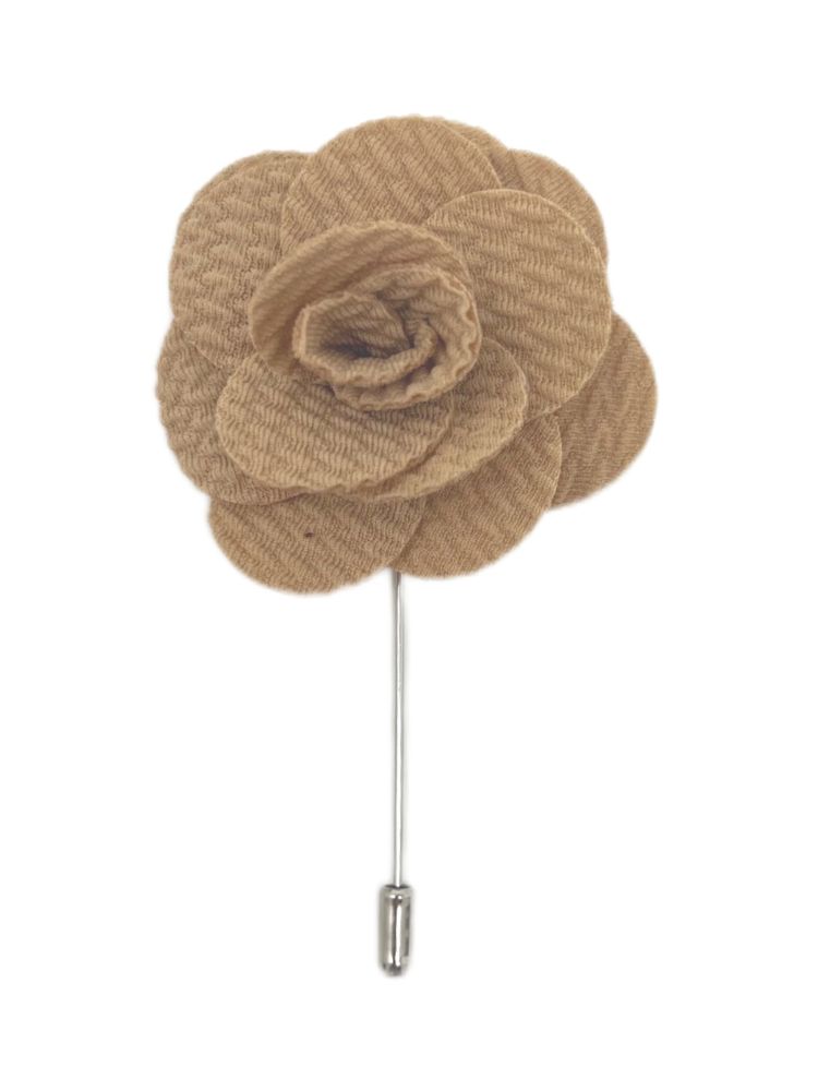 Butterscotch Brown Flower/Rose Lapel Pin