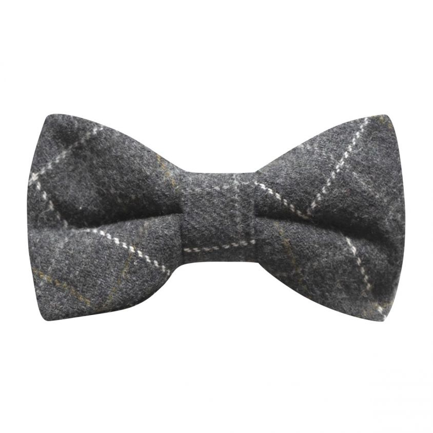 Heritage Check Charcoal Grey Bow Tie