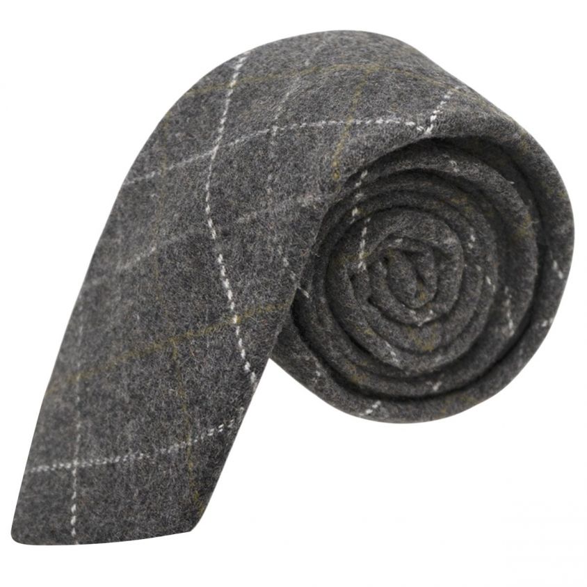 Heritage Check Charcoal Grey Tie