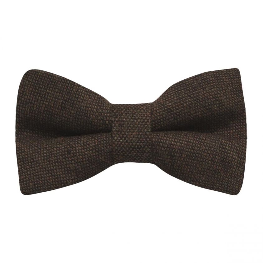 Highland Weave Cocoa Brown Bow Tie