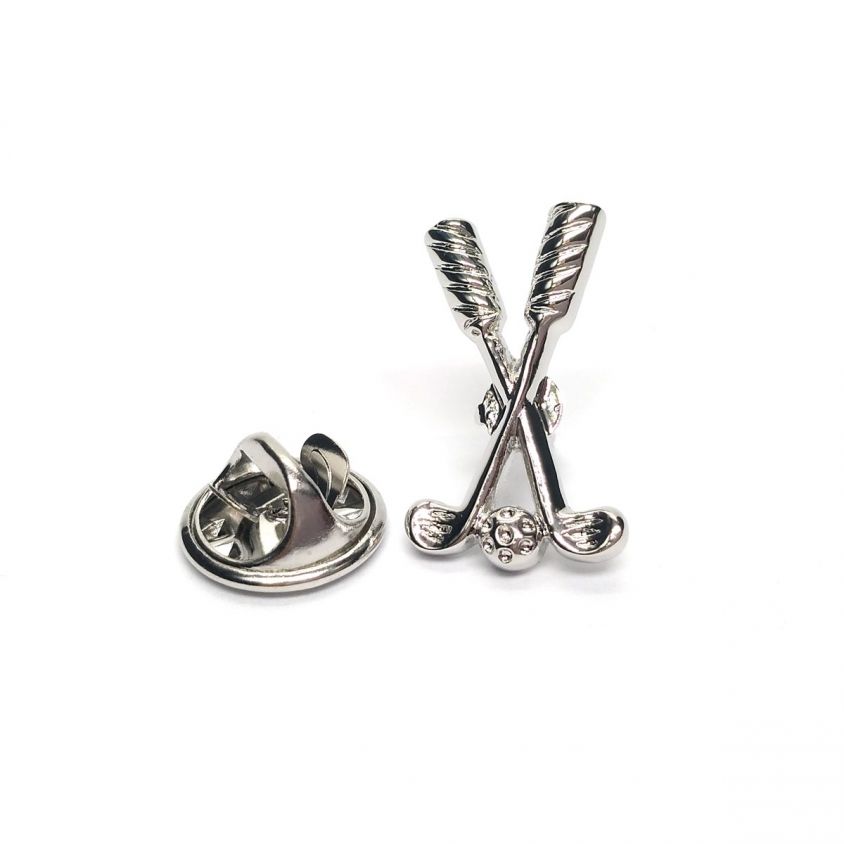 Golf Clubs & Ball Pewter Lapel Pin