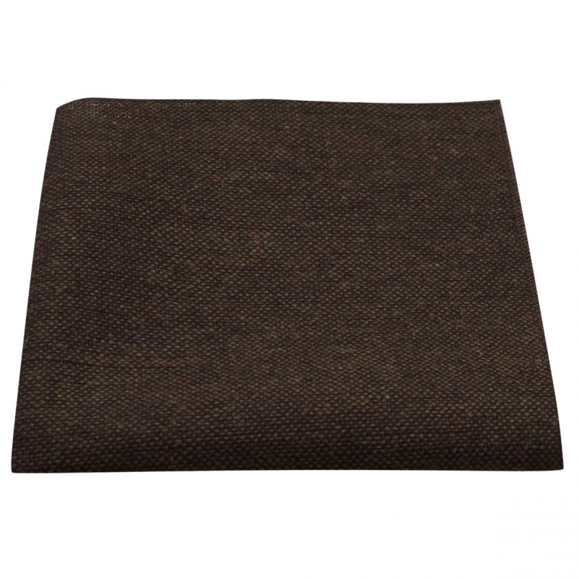 Highland Weave Cocoa Brown Pocket Square