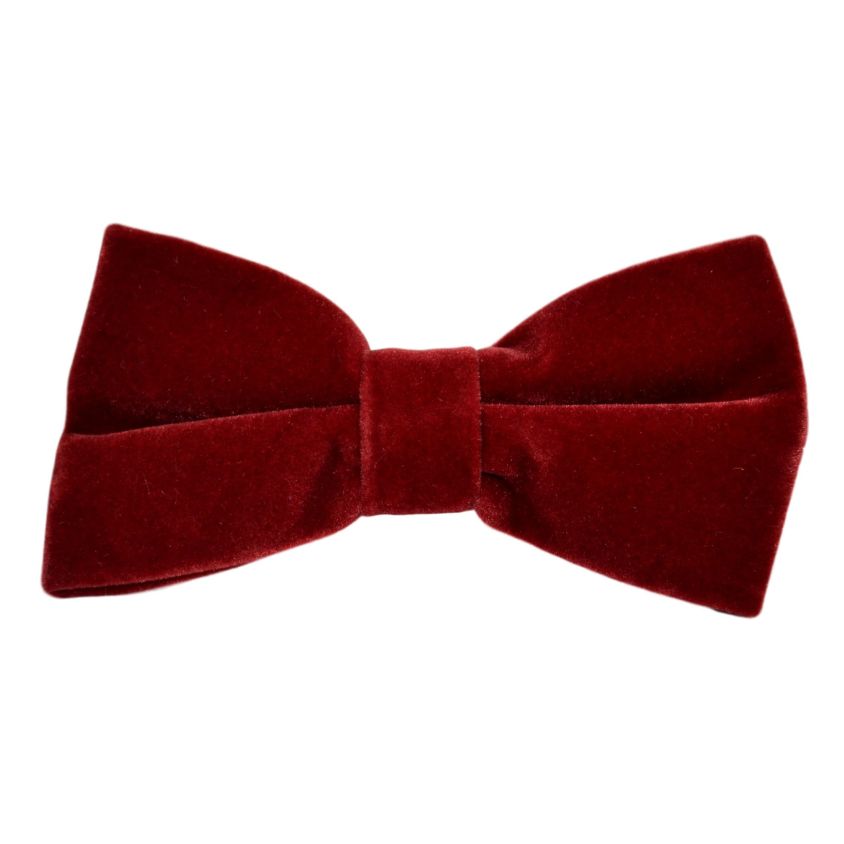 Dark Red Velvet Bow Tie