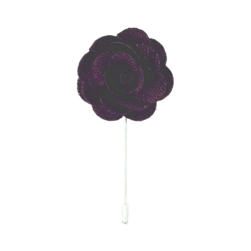 Deep Purple Velvet Flower/Rose Lapel Pin