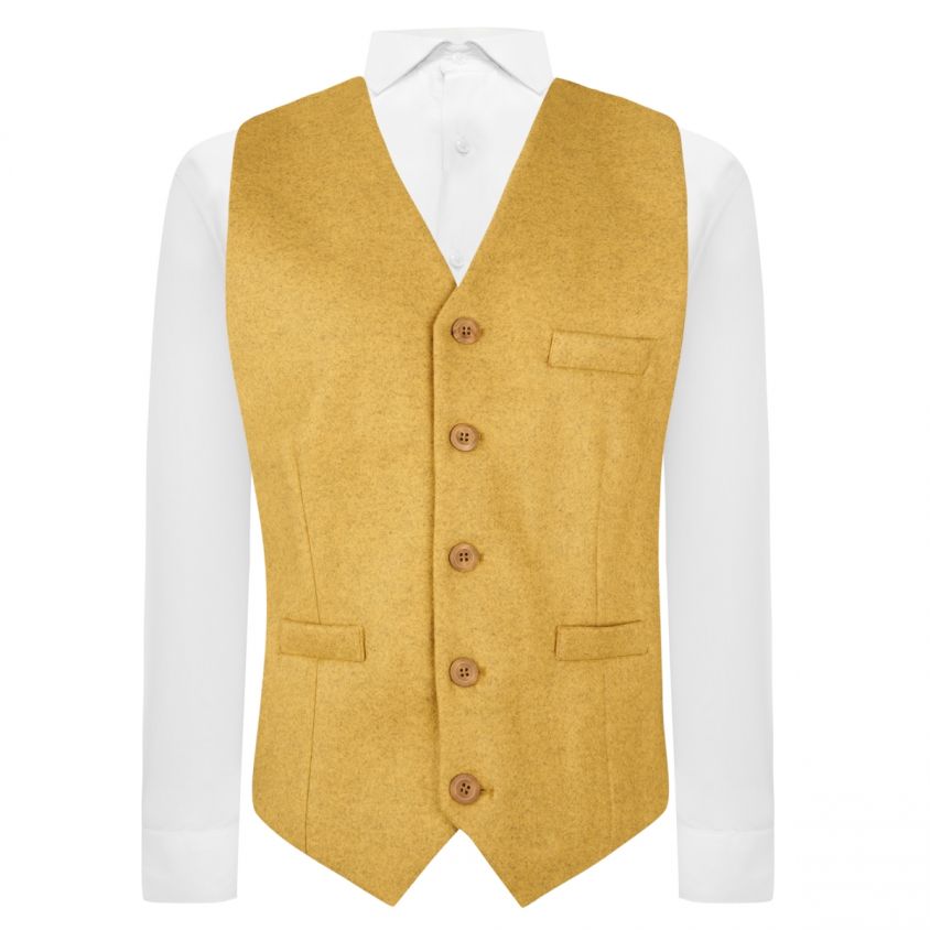 Mustard Yellow Donegal Tweed Waistcoat