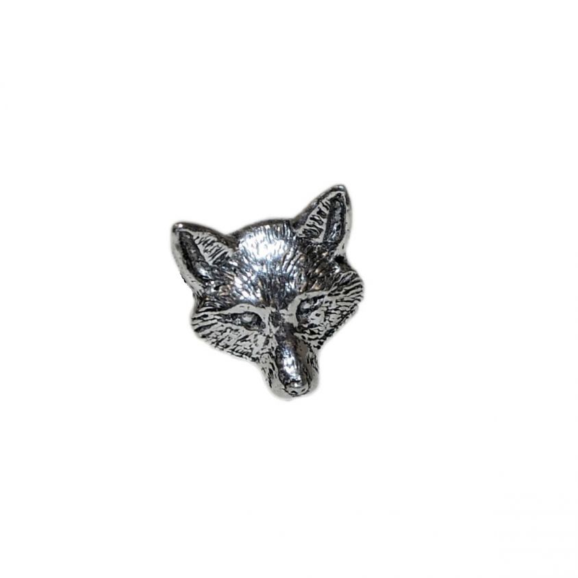 Fox Head Pewter Lapel Pin