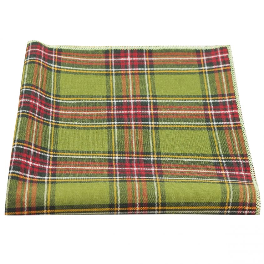 Traditional Green Tartan Pocket Square
