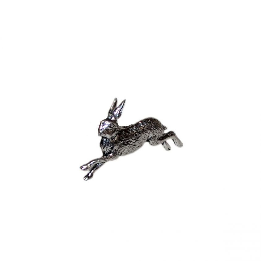 Running Hare Pewter Lapel Pin