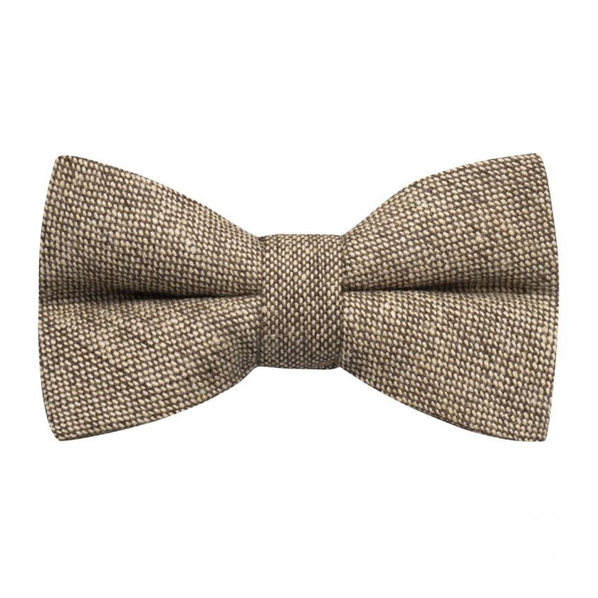 Highland Weave Latte Brown Bow Tie