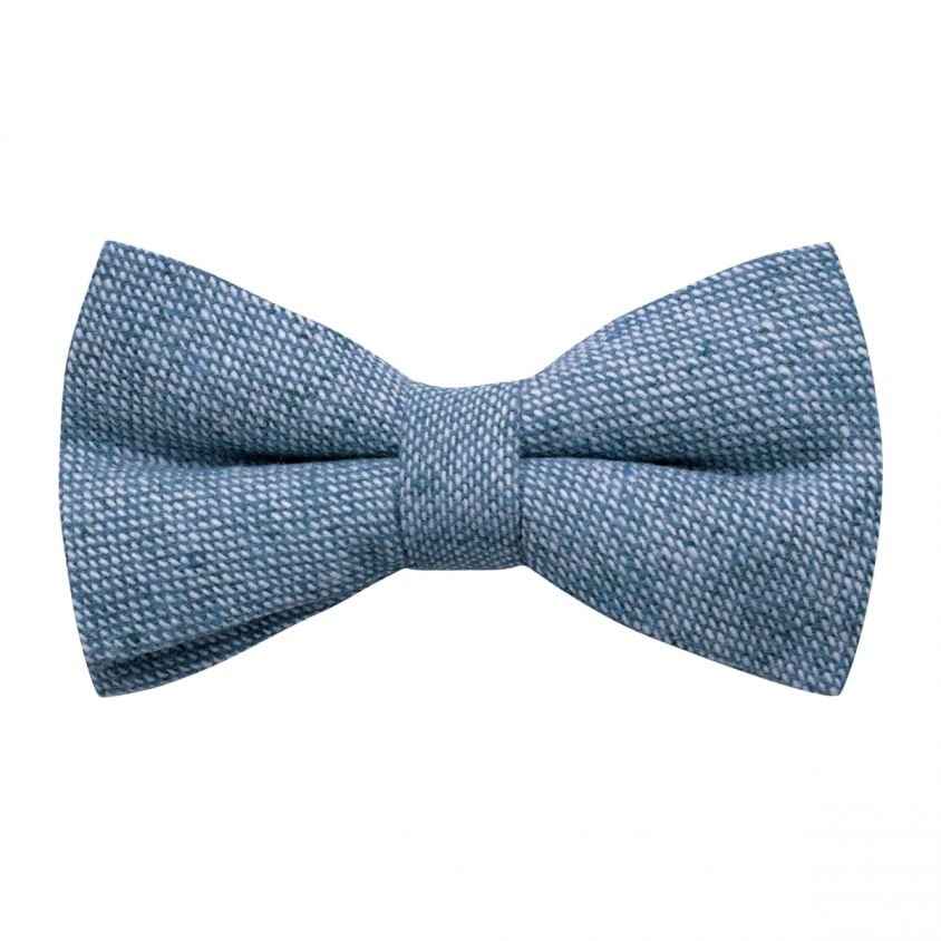 Highland Weave Stonewashed Blue Bow Tie