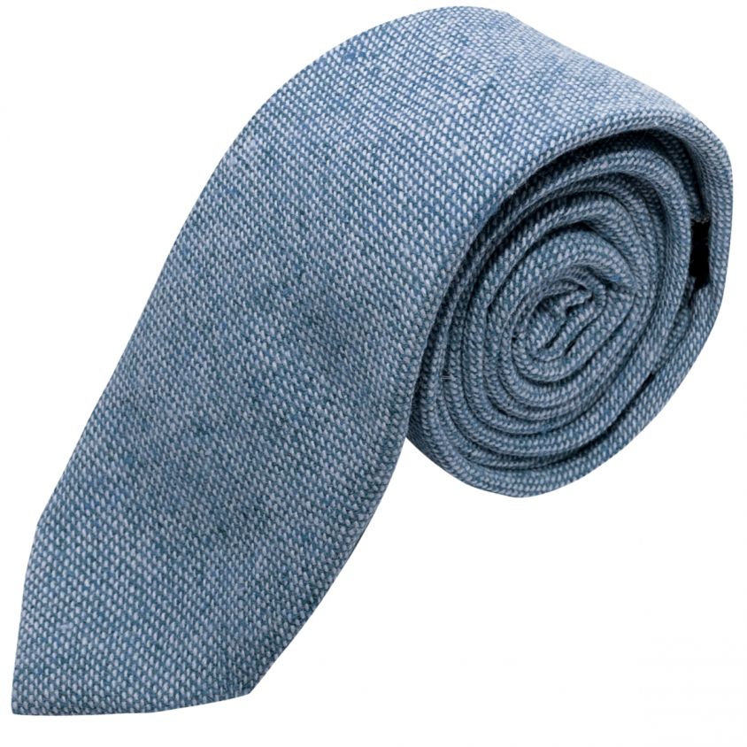 Highland Weave Stonewashed Blue Tie
