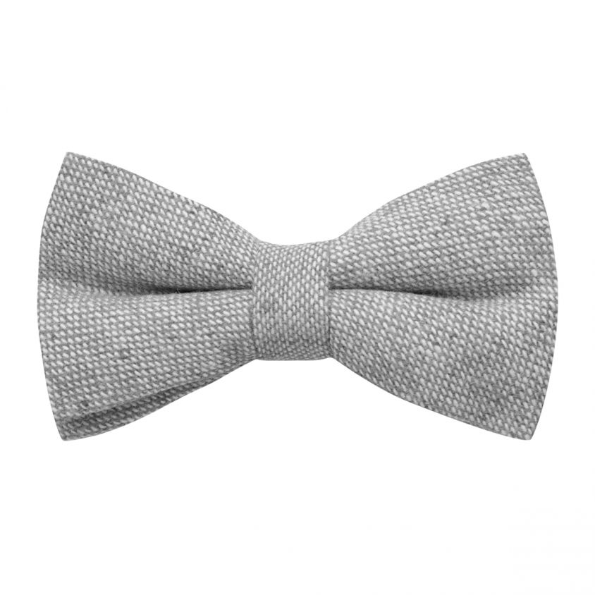 Highland Weave Stonewashed Light Grey Bow Tie