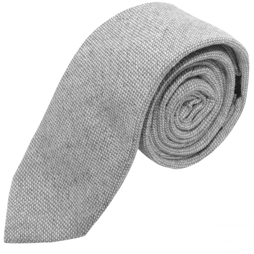Highland Weave Stonewashed Light Grey Tie