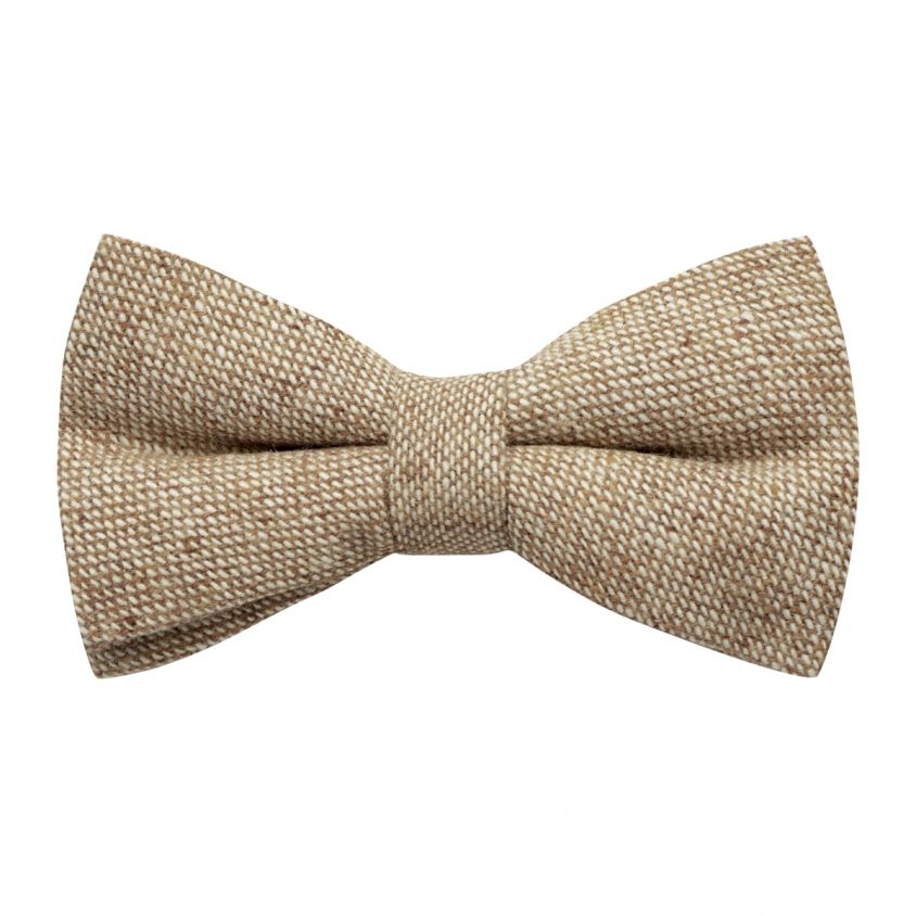Highland Weave Stonewashed Light Brown Bow Tie