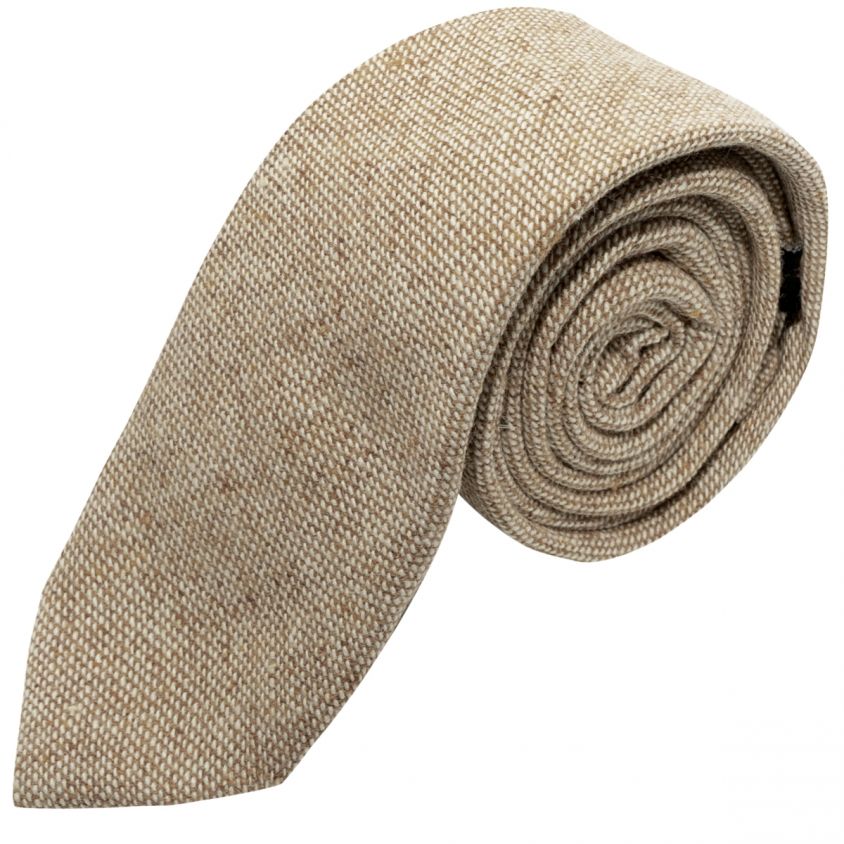 Highland Weave Stonewashed Light Brown Tie