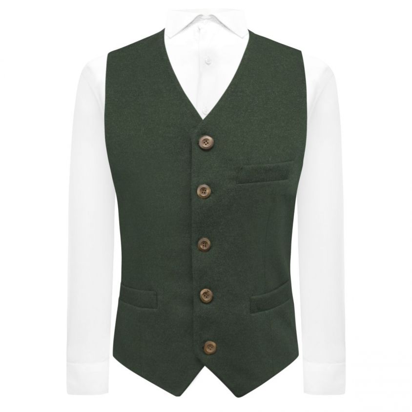 Hunter Green Donegal Tweed Waistcoat