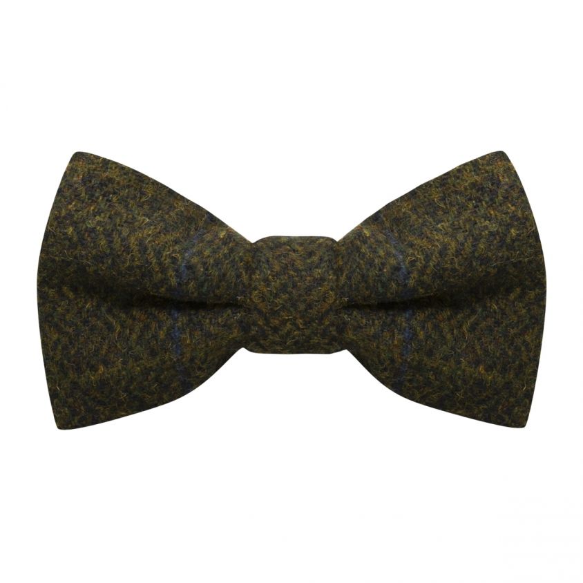 Juniper Green Herringbone Check Bow Tie