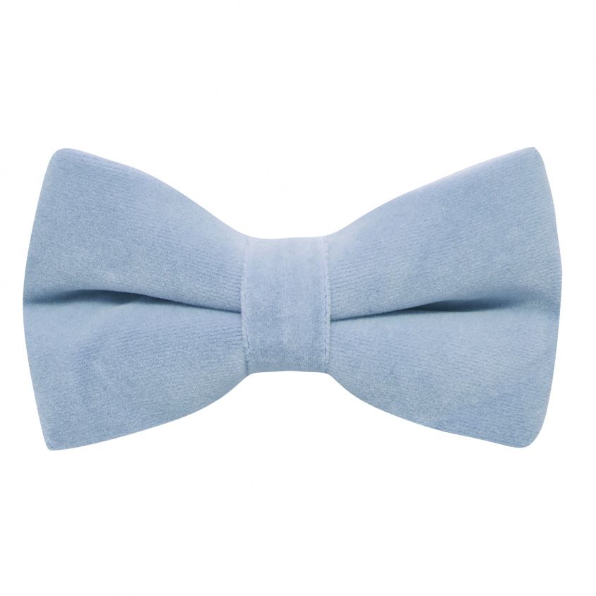 Light Baby Blue Velvet Bow Tie