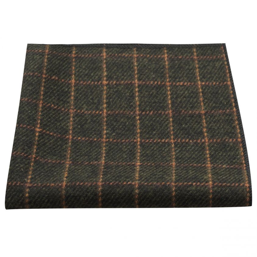 Leaf Green Tattersall Check Pocket Square