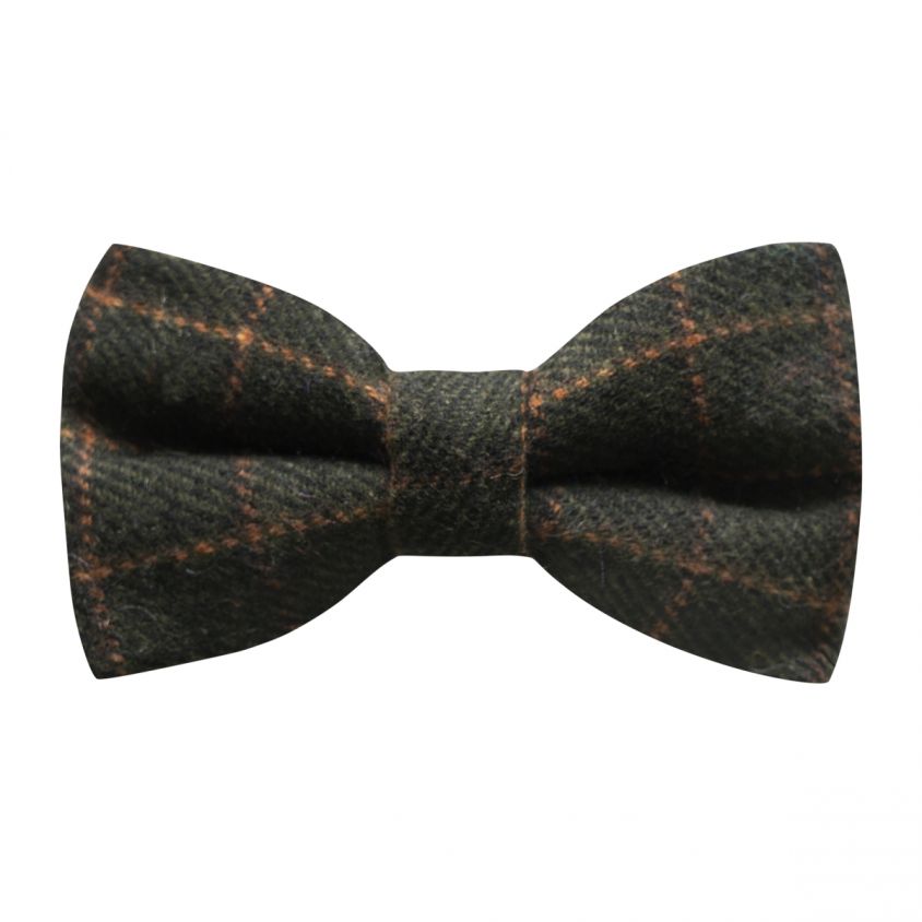 Leaf Green Tattersall Check Bow Tie