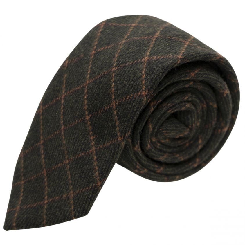 Leaf Green Tattersall Check Tie