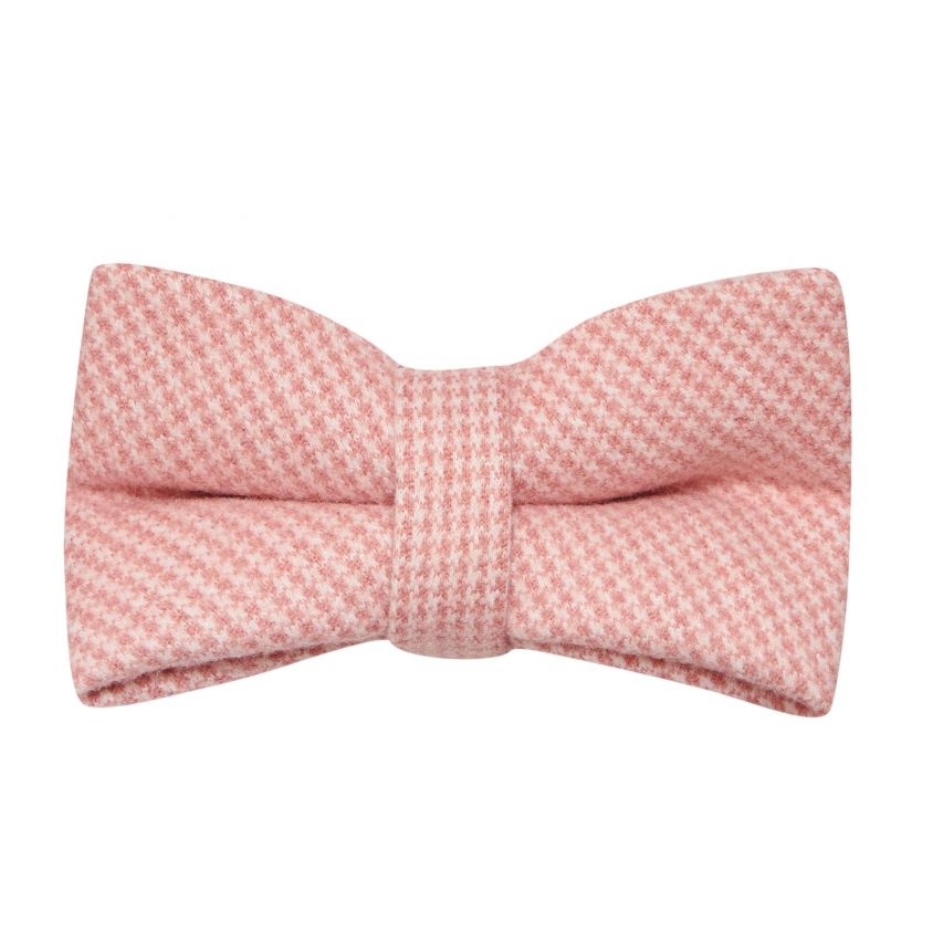 Pink Micro Dogtooth Bow Tie