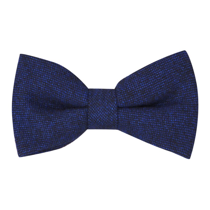 Highland Weave Dark Sapphire Blue Bow Tie