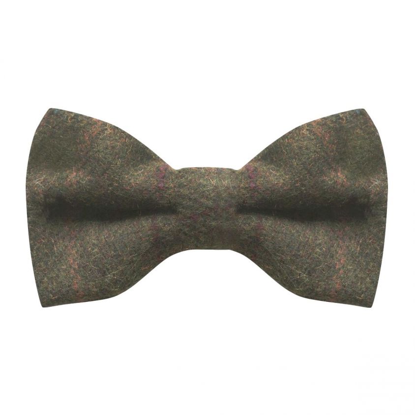 Heritage Check Moss Green Bow Tie