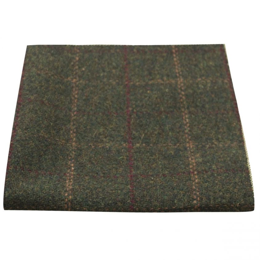 Heritage Check Moss Green Pocket Square