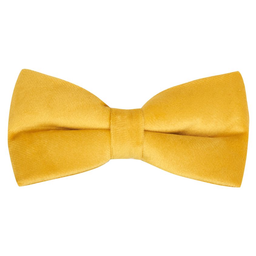 Mustard Yellow Velvet Bow Tie