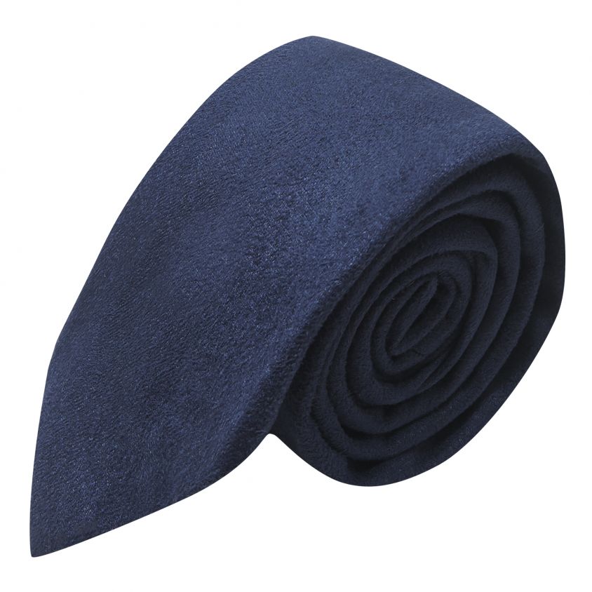 Navy Blue Suede Tie