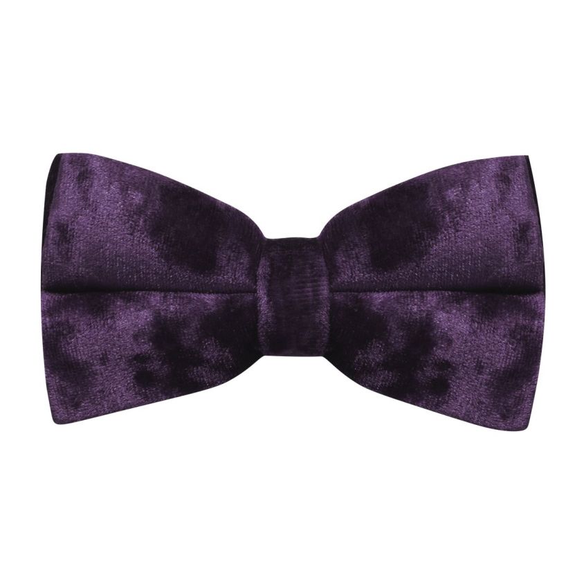 Purple Crushed Velvet Bow Tie