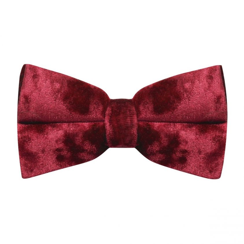 Red Crushed Velvet Bow Tie