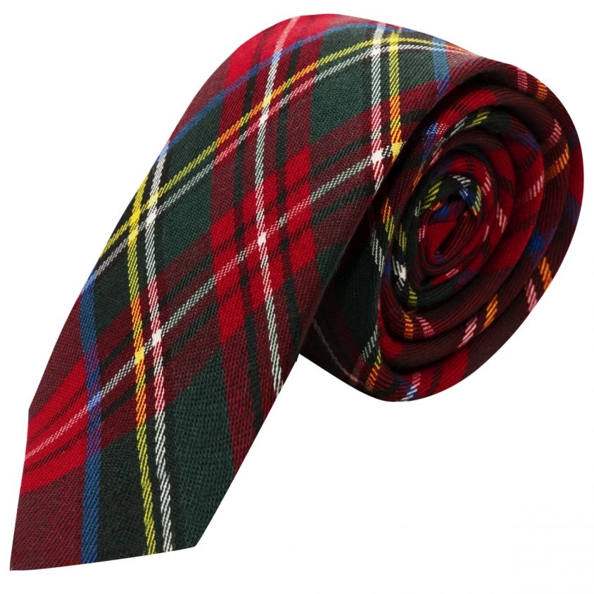 Traditional Red Tartan Check Tie