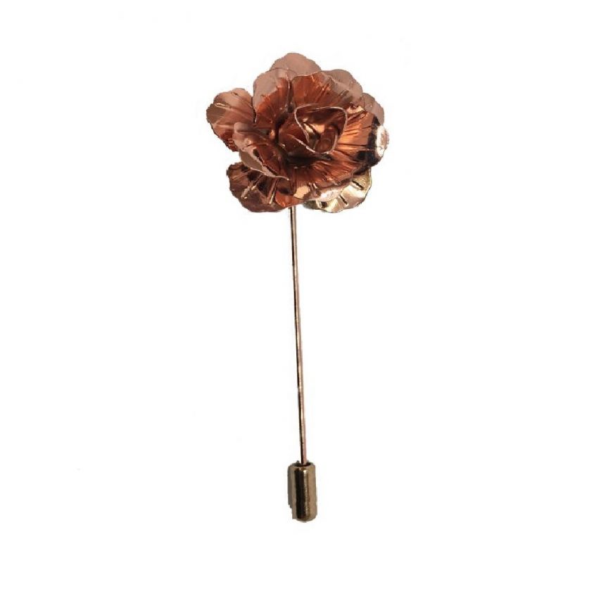 Rose Gold Metal Flower/Rose Lapel Pin