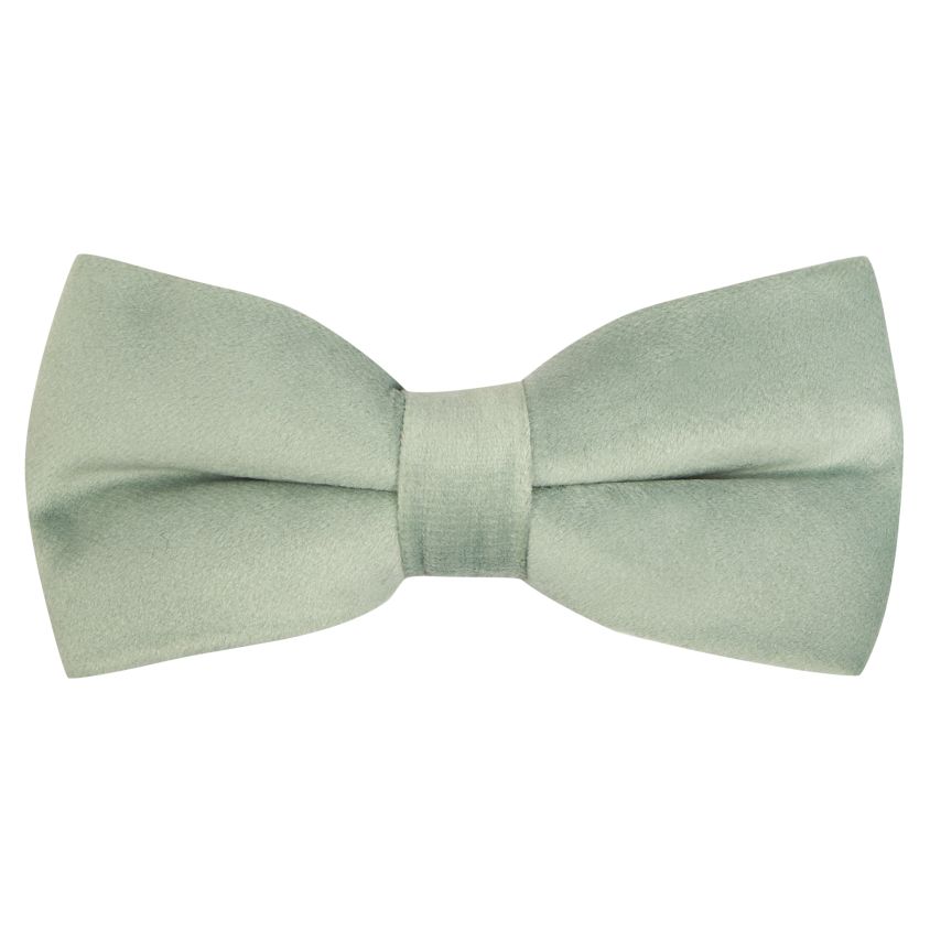 Pale Green Velvet Bow Tie