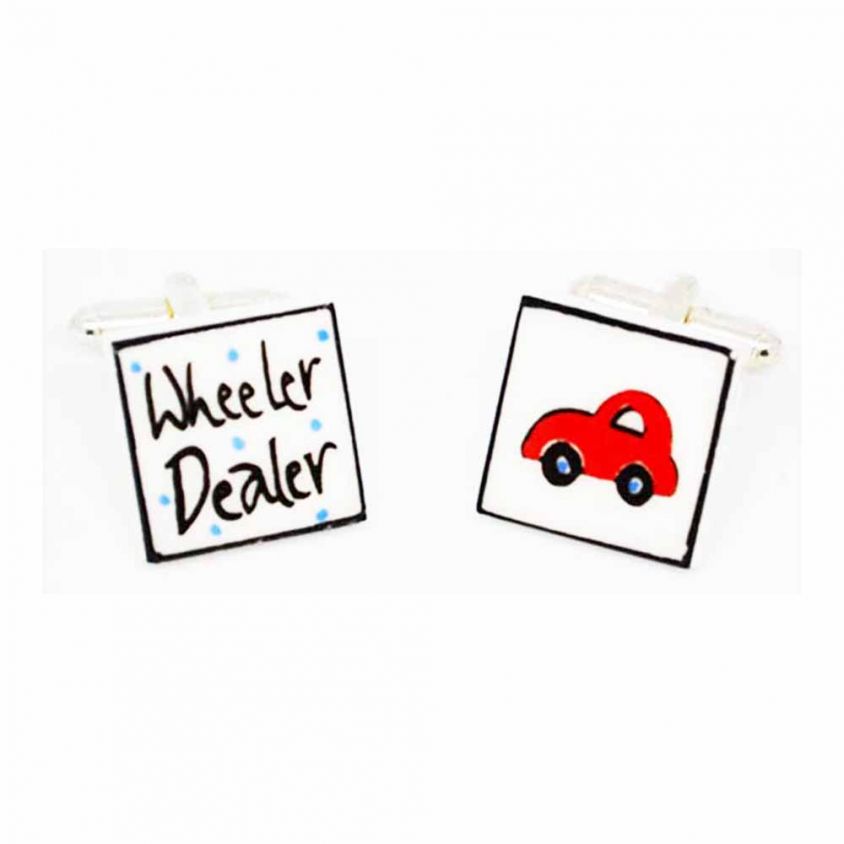 Red Wheeler Dealer Cufflinks by Sonia Spencer