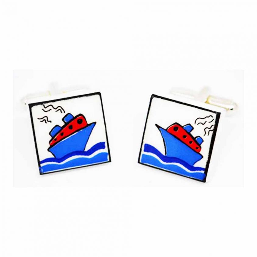 Red Ship Cufflinks by Sonia Spencer