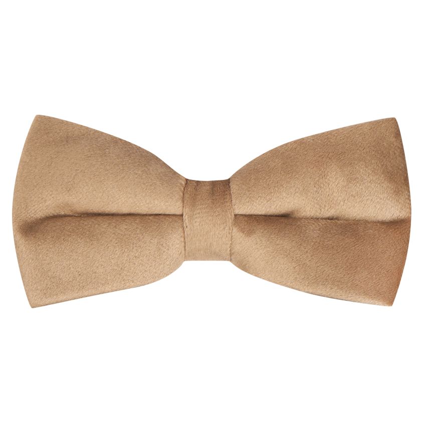 Taupe Brown Velvet Bow Tie